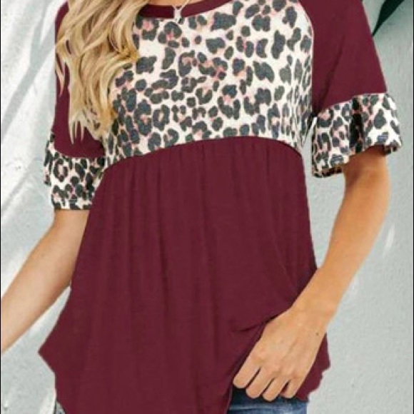 Burgundy Babydoll Tee - Picture 2 of 7